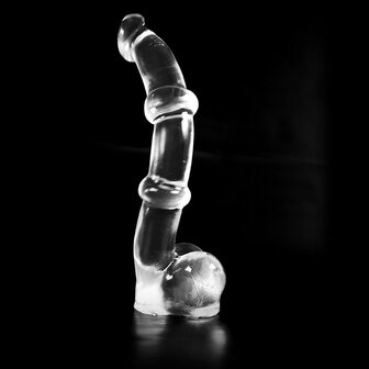 Dark Crystal - Dildo Met ribbels 34 x 5,2 cm - Transparant