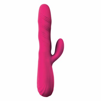 Roterende Vibrator met Clitoris Stimulator - roze
