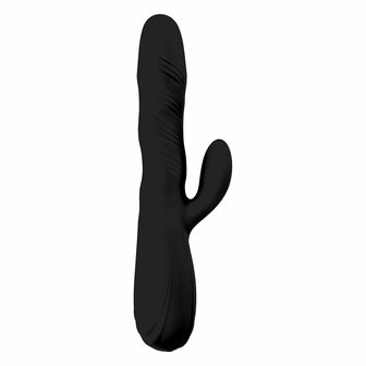 Roterende Vibrator met Clitoris Stimulator - zwart