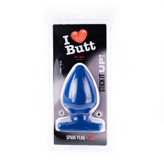 I Love Butt Bolvormige Buttplug - L - blauw