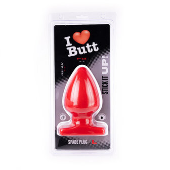 I Love Butt Bolvormige Buttplug - L - rood