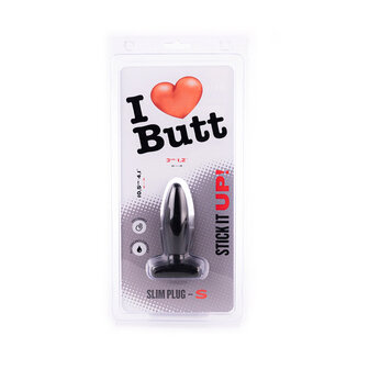 I Love Butt - Slanke Buttplug - S - zwart