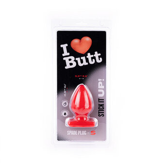 I Love Butt Bolvormige Buttplug - S - rood