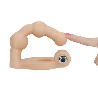 Lovetoy - Cockring Met Vibrerende Dildo - 15 cm - Voor Dubbele Penetratie