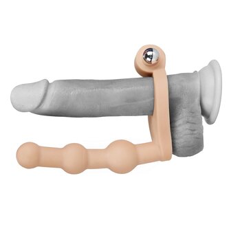 Lovetoy - Cockring Met Vibrerende Dildo - 15 cm - Voor Dubbele Penetratie