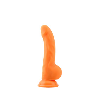 Deluxe Pure Nature Neo Colours Siliconen Dildo 23 x 4.1 cm - oranje