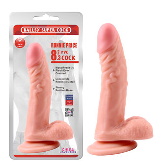 Dildo met zuignap Ronnie 21 cm x 4 cm - lichte huidskleur