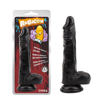 Rubicon Zuignap Dildo 21,5 x 4 cm - zwart