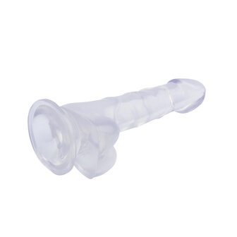 Dildo met zuignap 19,5 cm x 3 cm - transparant