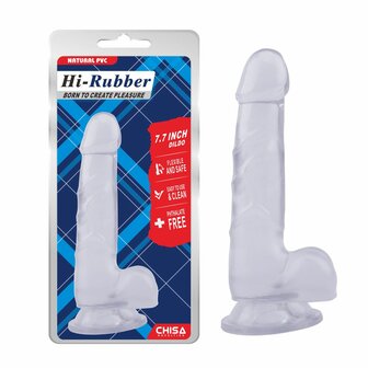 Dildo met zuignap 19,5 cm x 3 cm - transparant