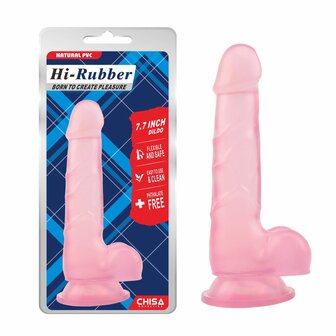 Dildo met zuignap 19,5 cm x 3 cm - roze