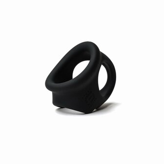 Sport Fucker Liquid Siliconen Cock Chute Rekbare Ballstretcher - zwart