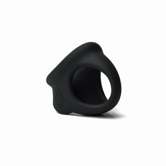 Sport Fucker Liquid Siliconen Cock Chute Rekbare Ballstretcher - zwart