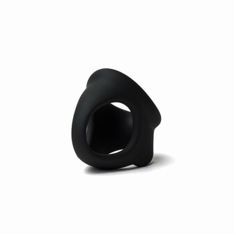 Sport Fucker Liquid Siliconen Cock Chute Rekbare Ballstretcher - zwart