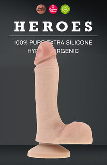 Heroes Dildo met zuignap 17 x 4 cm - lichte huidskleur