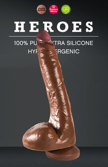 Heroes Dildo met zuignap 23 x 4,5 cm - bruin