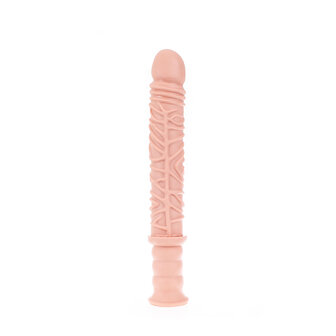 Dinoo - Extreme XXL Dildo Met Handvat - Damocles - 42,5 x 4,5 cm - Lichte Huidskleur