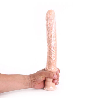 Dinoo - Extreme XXL Dildo Met Handvat - Damocles - 42,5 x 4,5 cm - Lichte Huidskleur