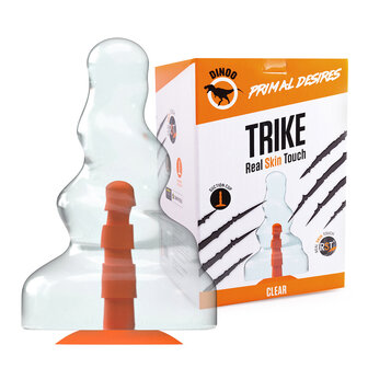 Dinoo Primal Desires Extra Grote Dildo met Zuignap Trike - transparant