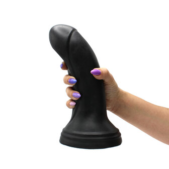 Dinoo XXL Dildo met kromming van TPE - zwart