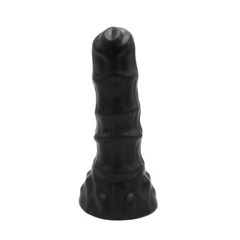 Dinoo - XXL Anaal Dildo Met Ribbels Van TPE - Zwart