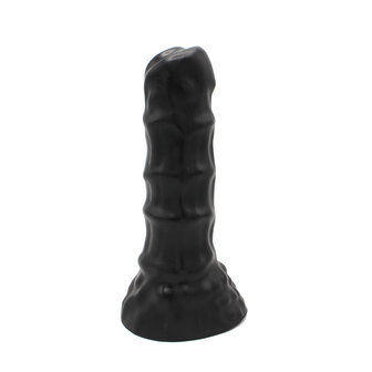 Dinoo - XXL Anaal Dildo Met Ribbels Van TPE - Zwart