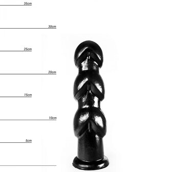 Dinoo - Geribbelde XXL Buttplug Gaston 27,5 x 8 cm - Zwart