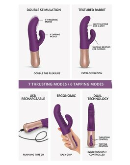 Love to Love - Sassy Bunny - Rabbit Vibrator met Tapping Functie - Paars