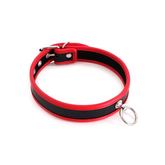 Kioto Leather - Budget Collar - PU-leer - Rood/Zwart