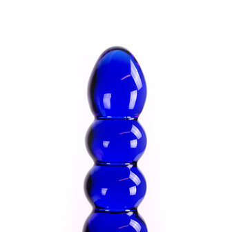 Kiotos - Glazen dildo Met Blauwe Ballen En O-ring