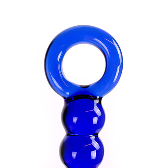 Kiotos - Glazen dildo Met Blauwe Ballen En O-ring