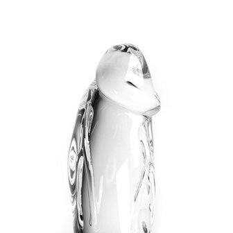 Glazen Dildo met balzak 13,2 cm - transparant
