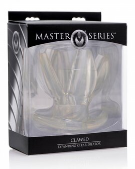 Master Series Spreidende Buttplug Claw - transparant