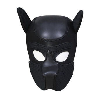 Kiotos - Neoprene Puppy Dog BDSM Hood - Zwart - Maat M