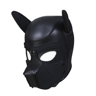 Kiotos - Neoprene Puppy Dog BDSM Hood - Zwart - Maat L