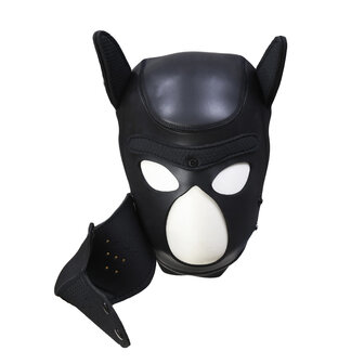 Kiotos - Neoprene Puppy Dog BDSM Hood - Zwart - Maat L