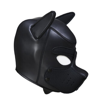 Kiotos - Neoprene Puppy Dog BDSM Hood - Zwart - Maat L