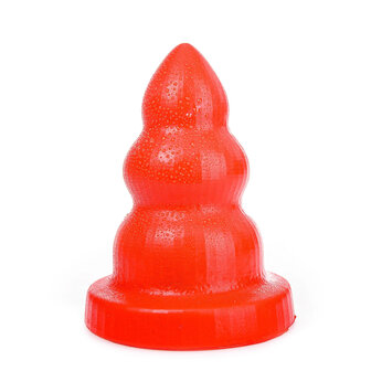 All Red Triple Pleasure Anaal Dildo - rood - maat S