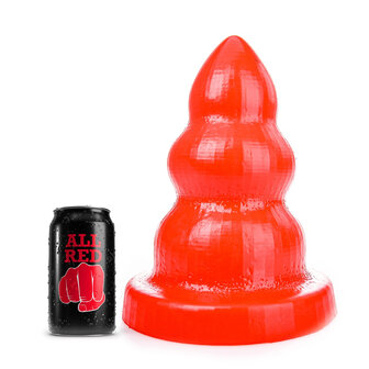 All Red - Triple Pleasure Buttplug - Rood - Maat L