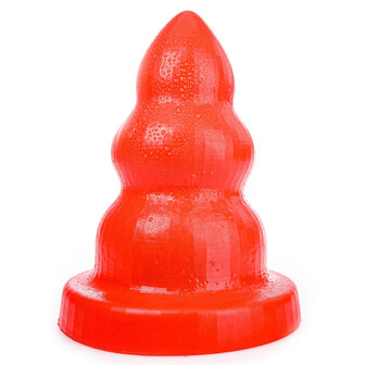 All Red - Triple Pleasure Buttplug - Rood - Maat L