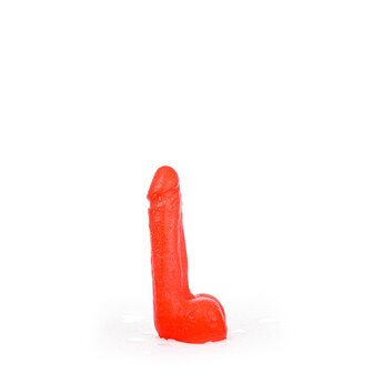 All Red - Dildo Met Balzak - 20 x 4,5 cm - Rood