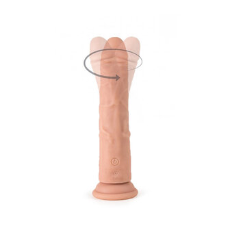 Virgite - Roterende vibrerende dildo van 19 cm met afstandsbediening - lichte huidskleur