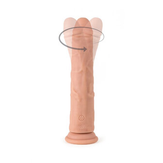 Virgite - Roterende vibrerende dildo van 21 cm met afstandsbediening - lichte huidskleur