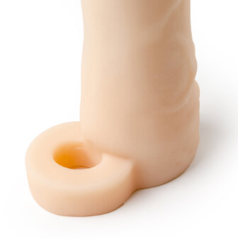 Virgite - Penis sleeve die echt aanvoelt met rekbare ballenring 16.4 cm - lichte huidskleur