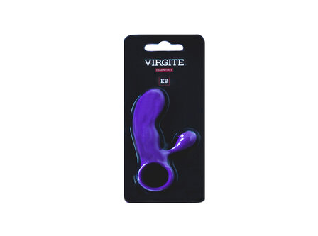 Virgite Mini Vibrator met Clitoris Borsteltje - paars
