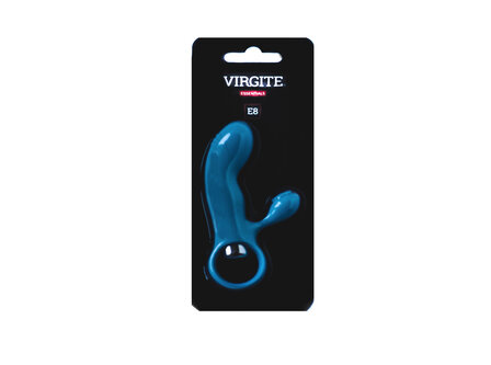 Virgite Mini Vibrator met Clitoris Borsteltje - blauw