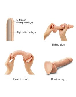 Strap-on-Me Sliding Skin Realistische Dildo - lichte huidskleur - maat XL