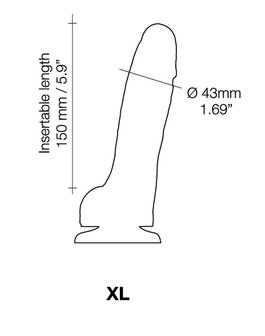 Strap-on-Me Sliding Skin Realistische Dildo - lichte huidskleur - maat XL