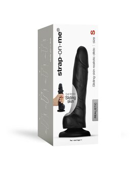 Strap-on-Me Sliding Skin Realistische Dildo - zwart - maat S