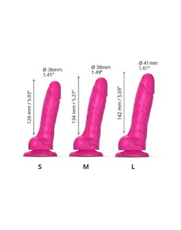 Strap-on-Me Sliding Skin Realistische Dildo - roze - maat S